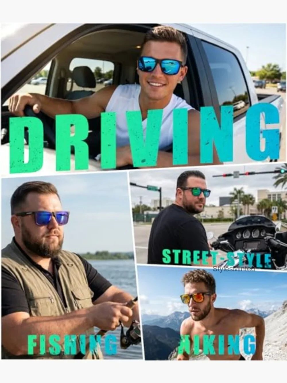XXL Polarized Sunglasses for Big Heads UV Protection Driving Fishing